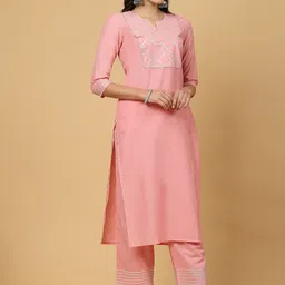 Pistaa Regular Gotta Patti Pure Cotton Kurta With Palazzos image 3