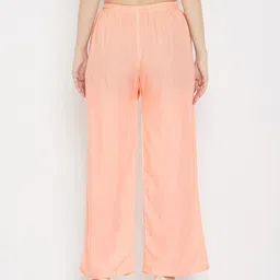 Clora Creation Women Set Of 2 Pink & Peach-Coloured Solid Palazzos image 4