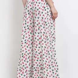 GRACIT Women Maroon & White Set Of 2 Printed Flared Knitted Palazzos image 3