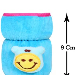 the little lookers Bottle Cover for Philips Avent/Wide Neck Feeders Soft Plush Stretchable Baby Feeding Bottle Cover with Easy to Hold Strap (Blue & Yellow, Wide Neck 125ml/4OZ) image 3