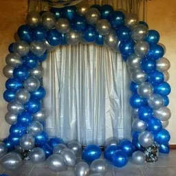 the amex company Blue and Silver Metallic Latex Balloons Pack-50 Pcs for Kids Girls Boys Women Birthday, Baby Shower, Princess, 1st, 2nd Years Decorations Balloons Supplies Combo Kit Exclusive Packet Balloon-picture-20