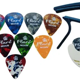 vanika, with good wishes Black B5 Capo, White Pick holder, 10 Picks Spring Guitar Capo-picture-34