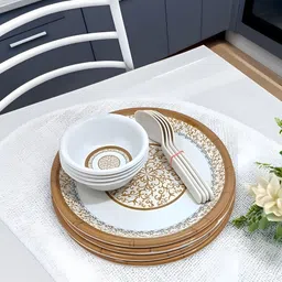 inpro Pack of 12 Melamin Dinner Set - Perfect for Dining, Serving and Kitchen Utensils Dinner Set image 4