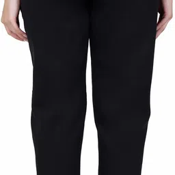 hifzaa Women Solid Black Track Pants image 2