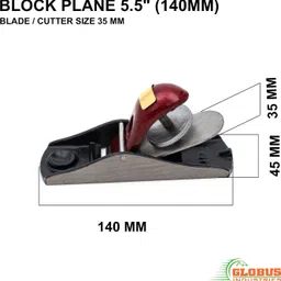 globus STEEL BLOCK PLANE 5.5" ( 140 MM ) STEEL Hand Plane image 3