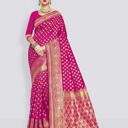 Woven Banarasi Silk Blend Saree-image-5