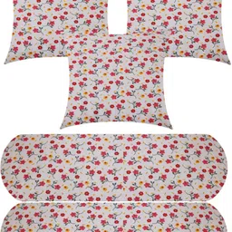 changers 3 Cushion And 2 Bolster Microfibre Floral Bolster Pack of 5-picture-26