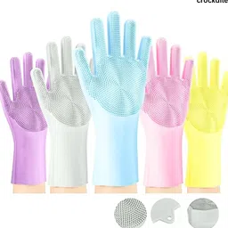 vidhisha electronic Gloves for Washing Dishes and Vegetables Wet and Dry Glove image 1