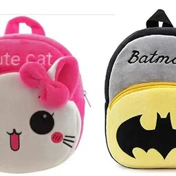 aveek Small 12 L Backpack BM-combo of 2 pink cute cat, grey batman_797-picture-22