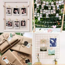 ASIAN HOBBY CRAFTS Mini Natural Wooden Clips for Photo Hanging, Scrapbooking & DIY Decor . image 5