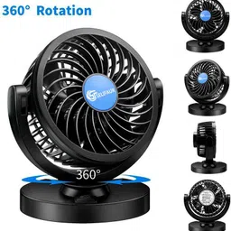selifaur Single Head 360 Degree High Speed Car Dashboard Fan - 3 Series Car Interior Fan image 2
