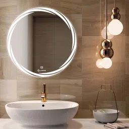 flipkart perfect homes Touch-Sensor LED Wall Mirror for Bathrooms, Living Rooms, and Hallways Bathroom Mirror-picture-17