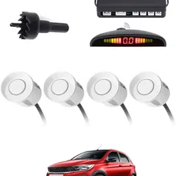 autofetch Universal 4 White Reverse Parking Sensor-AF25B383 Universal 4 White Reverse Parking Sensor-AF25B383 Parking Sensor image 1