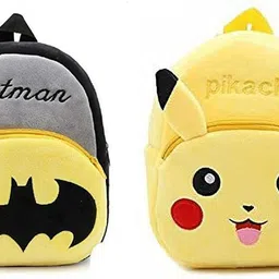 aveek Small 10 L Backpack AVK_combo of 2 grey batman, yellow pikachu_1391-picture-45
