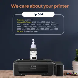 Needle 70 gms T664 for Ep L130 L360 L380 L361 L565 L210 L220 L310 L350 L405 Printers Black Ink Bottle image 4