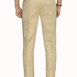 kundan Men Regular Fit Beige Polycotton Trousers image 2