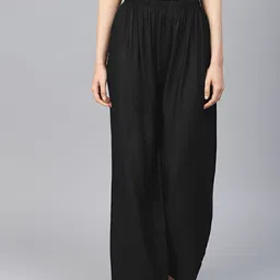 go gazab Women Regular Fit Black Viscose Rayon Trousers image 1