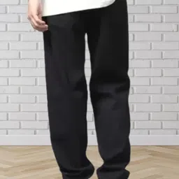 linaria Men Loose Fit Mid Rise Black Jeans image 2