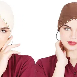 hijabi mam Self Design Skull Cap-picture-12
