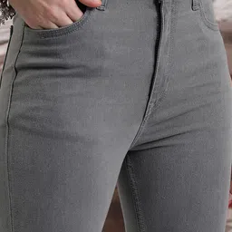 tokyo talkies Women Skinny Mid Rise Dark Grey Jeans image 5