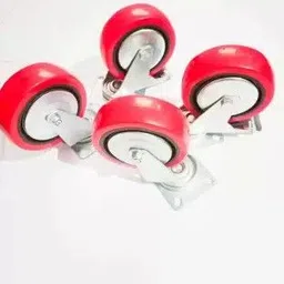 hkey 5 inch break caster wheel, heavy duty plate with saftey break( pack of 4) Braked Furniture Caster-picture-20