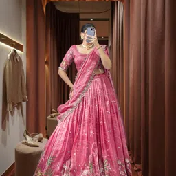 krishu ethnics Embroidered Semi Stitched Lehenga Choli image 1