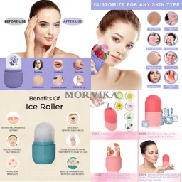 MORVIKA 100% Natural Jade Roller With Gau sha Stone, 3D Roller Massager, Head Scalp Shamppoo Massager Brush, Ice Roller, Face Massager Massager image 4