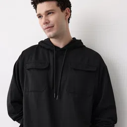 mast & harbour Men Full Sleeve Solid Hooded Sweatshirt-picture-12