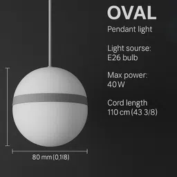 spark world Modern Oval Pendant Lamp Pendant Lamp Ceiling Lamp image 3