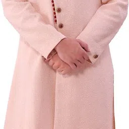 Pooja Ethnic Pooja Ethnic Men's Pink Silk Sherwani with Pant PE9022 Embroidered Sherwani image 1