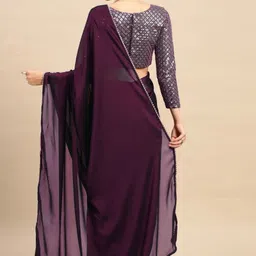 vruta fashion Self Design Bollywood Georgette Saree image 2