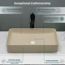plantex Basin for Bathroom/Ceramic Table Top Wash Basin/Over Counter Washbasin for Home Counter Top image 4