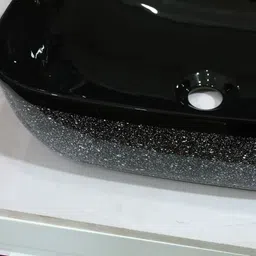 ceramica creations EliteBlack Sparkle Table Top Basin (Black, Ceramic) Ceramic Basin Tabletop Table Top Basin image 3