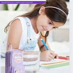 k3nterprises Galaxy Unicorn Pencil Case Stylish Kids Study Storage Pouch with Smooth Zipper teddy's Art Canvas Pencil Box image 2