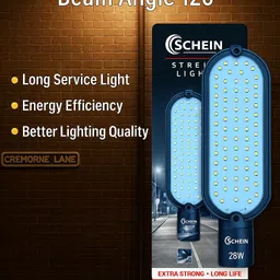 schein 28W BIS Approved R-97001945 & ISO Certified LED Street Light | High Brightness White Light | IP66 Waterproof & Dustproof | Durable Polycarbonate Body | Energy Efficient Outdoor Lighting Solution for Streets, Roads, Gardens, Parking Areas, Residential & Commercial Spaces | Pack of 1 Street Light Outdoor Lamp image 4