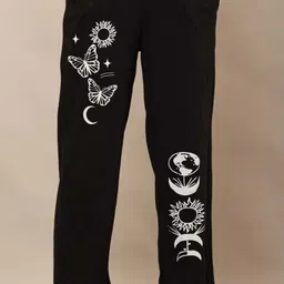 Women Loose Fit, Regular Fit Black Cotton Blend Trousers-image-3