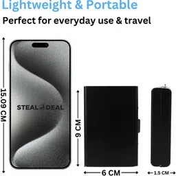 stealodeal Long-Lasting RFID Blocking Matte Black Credit/Debit Metal 8 Card Holder image 3