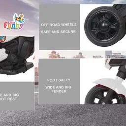 little funky Battery Operated Foot Accelerator Ride On OT Bike With Multicolor Lights Zippy EV Kids Battery Operated OT Bike Tricycle image 2