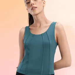 hrx by hrithik roshan Women Solid Scoop Neck Polyester Green T-Shirt-picture-15