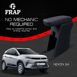 frap Premium Armrest For Tata Nexon 2023 with Moulded Foam(Nappa,White Stitching) Car Armrest image 3