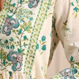 sitafab Women Floral Print Pure Cotton Flared Kurta image 4