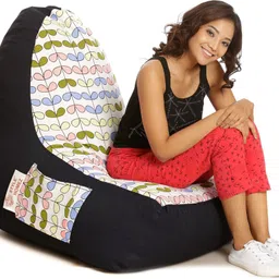 style homez XXL Urban Cotton Canvas Paisley Printed Fillers Lounger Bean Bag With Bean Filling image 2