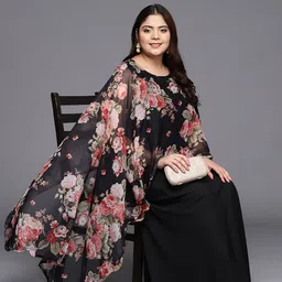 a plus by ahalyaa Printed Crepe Stitched Flared/A-line Gown-picture-11