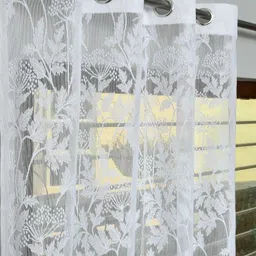 stackers 274 cm (9 ft) Net Transparent Long Door Curtain (Pack Of 2) image 1