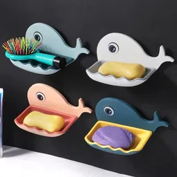 vrdh Fish Shape Cute Adhesive Waterproof Wall Mounted Soap Dish(PACK OF 4) 1.845 image 3